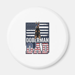 Vintage Dobermann-Vater Patriotisches Hund-Shirt D Magnet