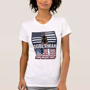 Vintage Dobermann Vater Patriotisches Hund-Shirt D T-Shirt