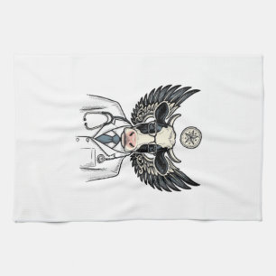Vintage-Doctor-Cow-Vektor-Shirt-Design_1 Geschirrtuch