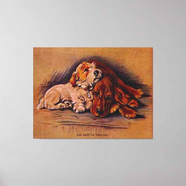 "Vintage Dog Artist, Lucy Dawson" Leinwanddruck (Vorderseite)