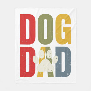 Vintage Dog Dad Pfotenabdruck Retro-Typografie-Shi Fleecedecke