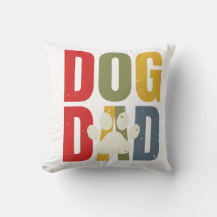 Vintage Dog Dad Pfotenabdruck Retro-Typografie-Shi Kissen