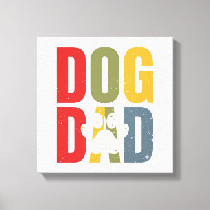 Vintage Dog Dad Pfotenabdruck Retro-Typografie-Shi Leinwanddruck