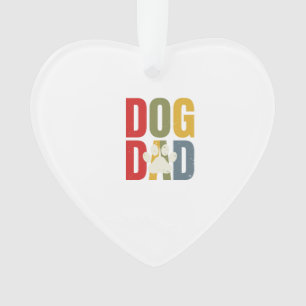 Vintage Dog Dad Pfotenabdruck Retro-Typografie-Shi Ornament