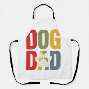Vintage Dog Dad Pfotenabdruck Retro-Typografie-Shi Schürze