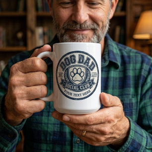 Vintage Dog Dad Social Club Personalisiert  Kaffeetasse