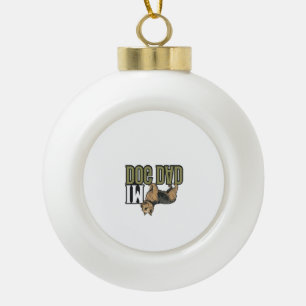 Vintage Dog Dad Terrier Gravur-Shirt-Design_1 Keramik Kugel-Ornament