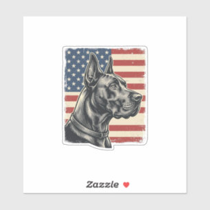 Vintage-Dogge-Patriotismus-Flagge-Vektor-Design_1 Aufkleber