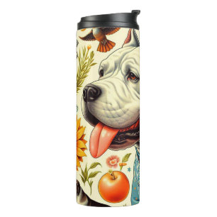 Vintage Dogo Argentino Illustration Thermosbecher