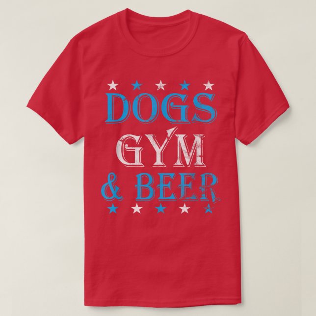 Vintage Dogs Gym And Beer  T-Shirt (Design vorne)