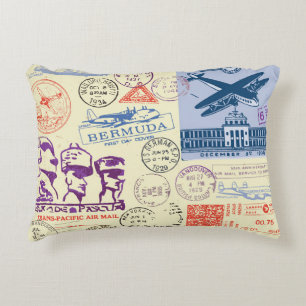 Vintage-Dokumentenstempel-Dekor-Set Dekokissen