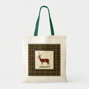 Vintage Dollar-Rotwild mit kariertem Tragetasche