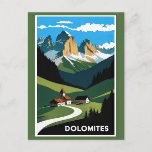 Vintage Dolomiten Berge Italien Landschaft Postkarte