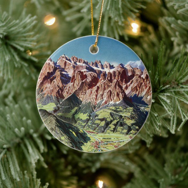 Vintage Dolomiten - Italien Karte Keramik Ornament