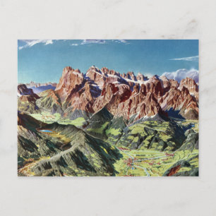 Vintage Dolomiten Italien Reliefkarte Postkarte