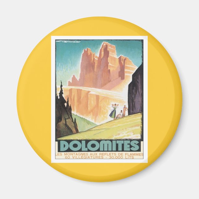 Vintage Dolomiten Magnet (Vorne)