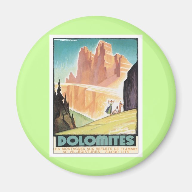 Vintage Dolomiten Magnet (Vorne)