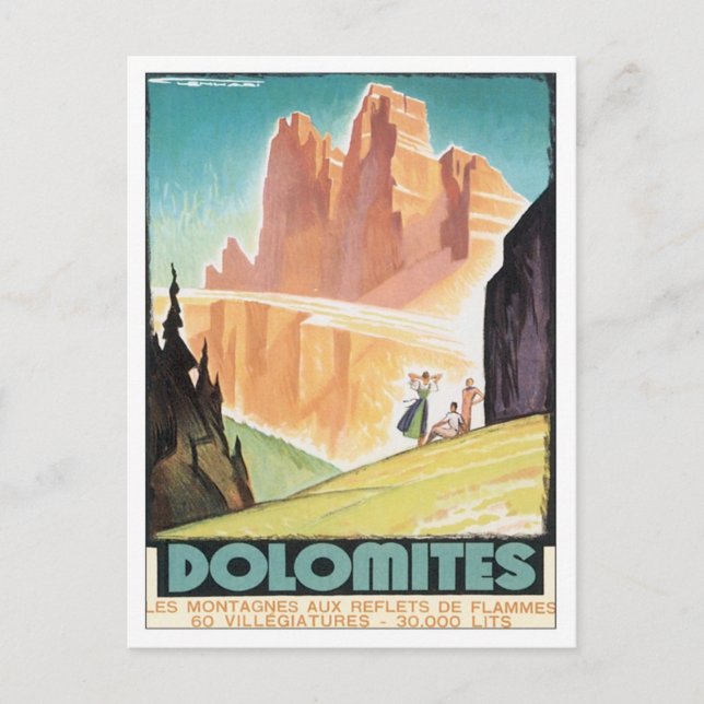 Vintage Dolomiten Postkarte (Vorderseite)