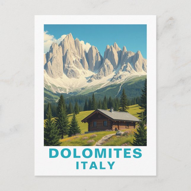 Vintage Dolomites Italy Travel Postcard Postkarte (Vorderseite)