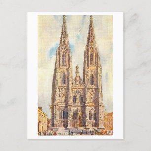 Vintage Dom/Kathedrale in Regensburg, Deutschland Postkarte