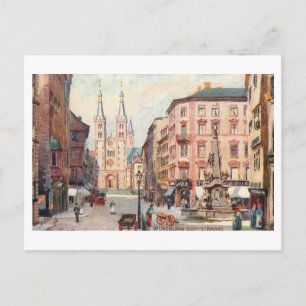 Vintage Dom Strasse, Würzburg, Deutschland Postkarte