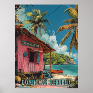 Vintage-Dominikanische-Republik-Reise-Kunst Poster