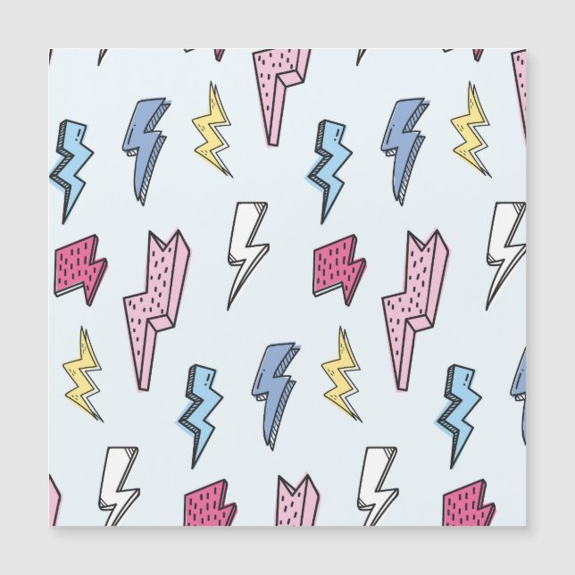 Vintage Donner-Nahtlose Illustration Magnetkarte (Vorderseite)