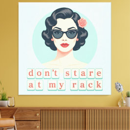 Vintage Don't Stare At My Rack Lustig Mahjong Leinwanddruck