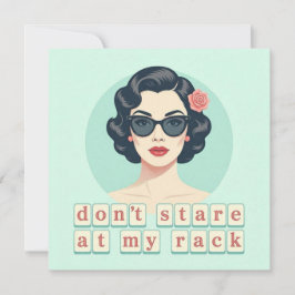 Vintage Don't Stare At My Rack Lustiger Mahjong Einladung