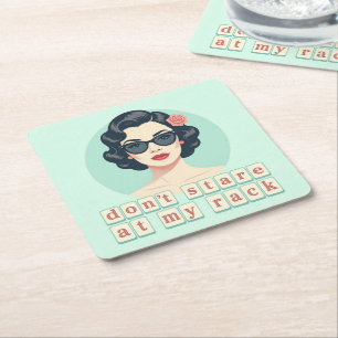 Vintage Don't Stare At My Rack Lustiger Mahjong Rechteckiger Pappuntersetzer