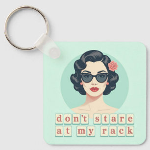 Vintage Don't Stare At My Rack Lustiger Mahjong Schlüsselanhänger