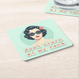 Vintage Don't Stare At My Rack Lustiges Mahjong Rechteckiger Pappuntersetzer