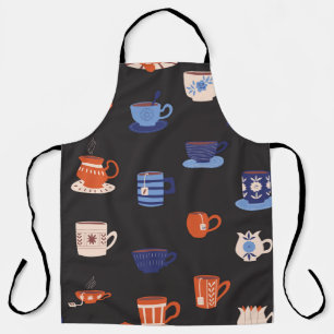 Vintage Doodle Cups Nahtloser Hintergrund Schürze