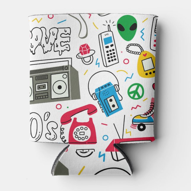 Vintage Doodle-Kollektion der 80er Jahre. Dosenkühler (Vorderseite)