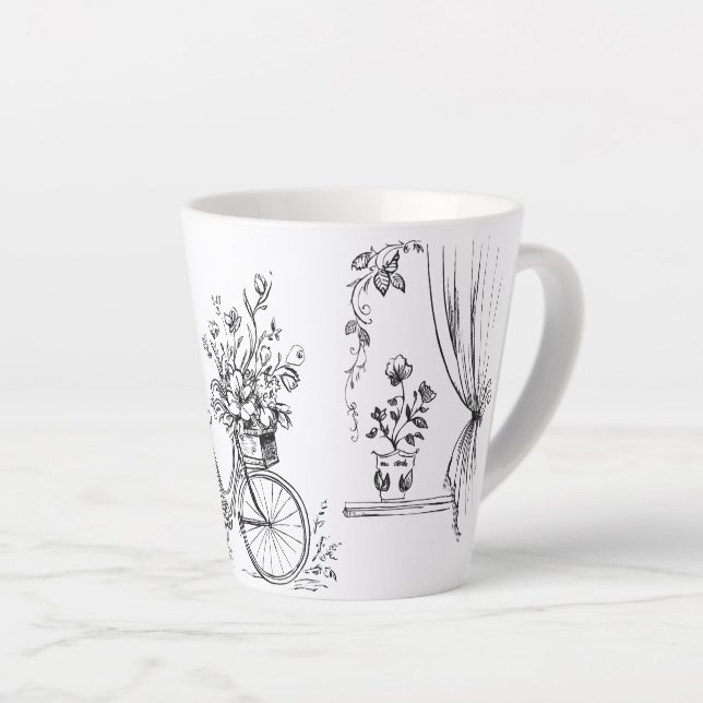 Vintage Doodles-Sammlung skizziert Milchtasse (Rechte Ecke)