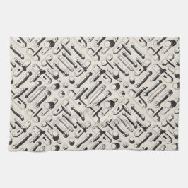 Vintage door handles and hardware pattern geschirrtuch