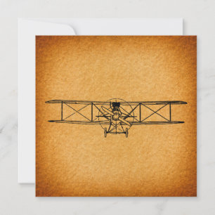 Vintage Doppeldecker Antikes Flugzeug Luftfahrt Ku Feiertagskarte