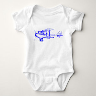 Vintage Doppeldecker - Blau Baby Strampler