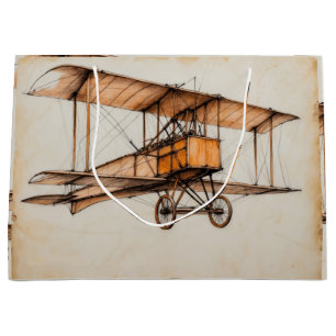 Vintage Doppeldecker  Große Geschenktüte