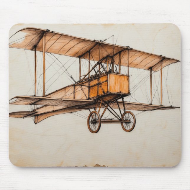 Vintage Doppeldecker  Mousepad (Vorne)