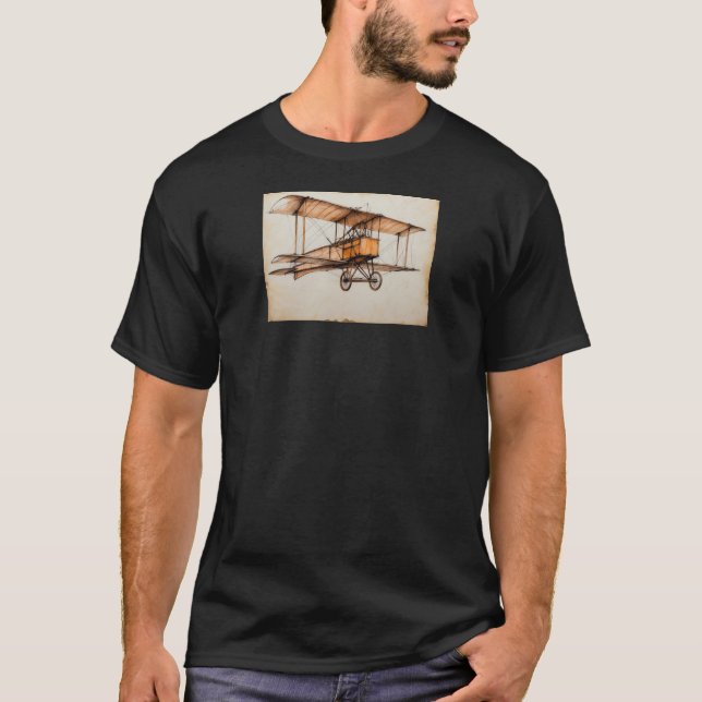 Vintage Doppeldecker  T-Shirt (Vorderseite)