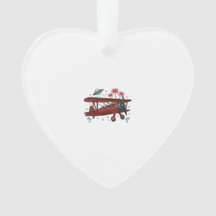 Vintage Doppeldecker UFO Tropisches Reise-Shirt De Ornament