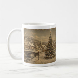 vintage Dorf Weihnachtstasse Kaffeetasse