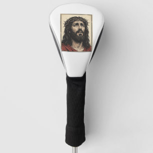Vintage-Dornenkronen-Religionsporträt-Vektor-Art_ Golf Headcover