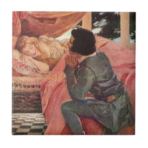 Vintage Dornröschen von Jessie Willcox Smith Fliese