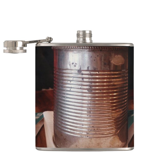 Vintage-Dose-Hüftflasche Flachmann (Geöffnet)