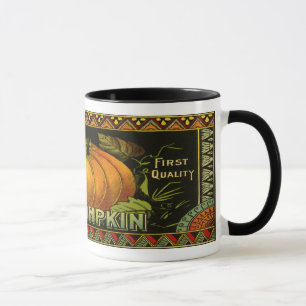 Vintage-Dosenetiketten-Kunst, Schmetterling Kürbis Tasse