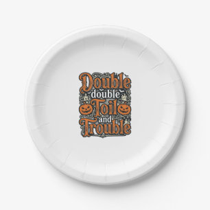 Vintage-Double-Toil-Trouble-Halloween-Shirt-Design Pappteller