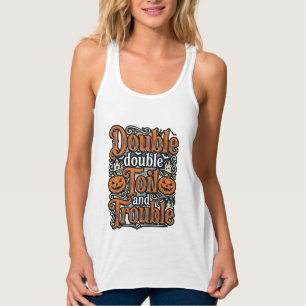 Vintage-Double-Toil-Trouble-Halloween-Shirt-Design Tank Top