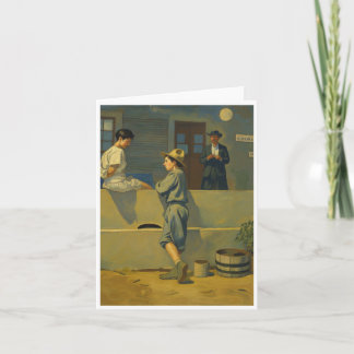Vintage Doughboy macht seiner Freundin den Hof Dankeskarte